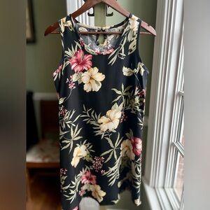 VTG Y2K 100% Silk Tommy Bahama Hawaiian Hibiscus Shift Mini Dress Small
